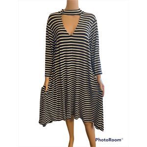 Vintage Black & White High/Low Dress